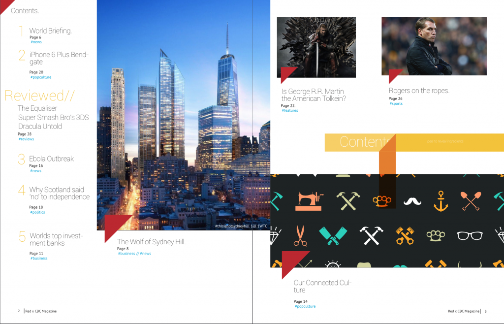 Magazine Contents  Design
